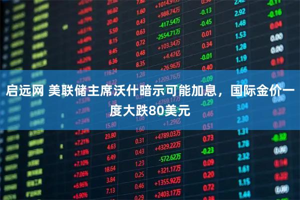 启远网 美联储主席沃什暗示可能加息，国际金价一度大跌80美元